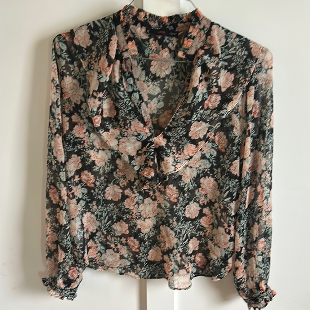 Mango Floral Blouse Size 4